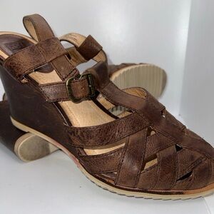 Frye Maye Fisherman Wedge Sandal  Leather Size 9.5  #93201